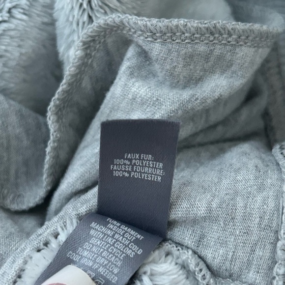 AERIE Cozy Blueish Gray Sherpa Quarter Zip Up Hoodie - Picture 6 of 6